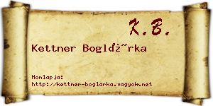 Kettner Boglárka névjegykártya